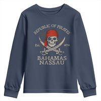 Republic Of Pirates Nassau Bahamas Youth Sweatshirt Vintage Caribbean Summer Vacation - Wonder Print Shop