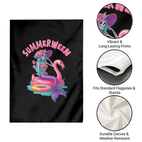 Summerween Mermaid Skeleton Garden Flag Beach Flamingo Halloween Girl - Wonder Print Shop