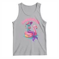 Summerween Mermaid Skeleton Tank Top Beach Flamingo Halloween Girl - Wonder Print Shop