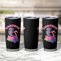 Summerween Mermaid Skeleton Tumbler Cup Beach Flamingo Halloween Girl - Wonder Print Shop