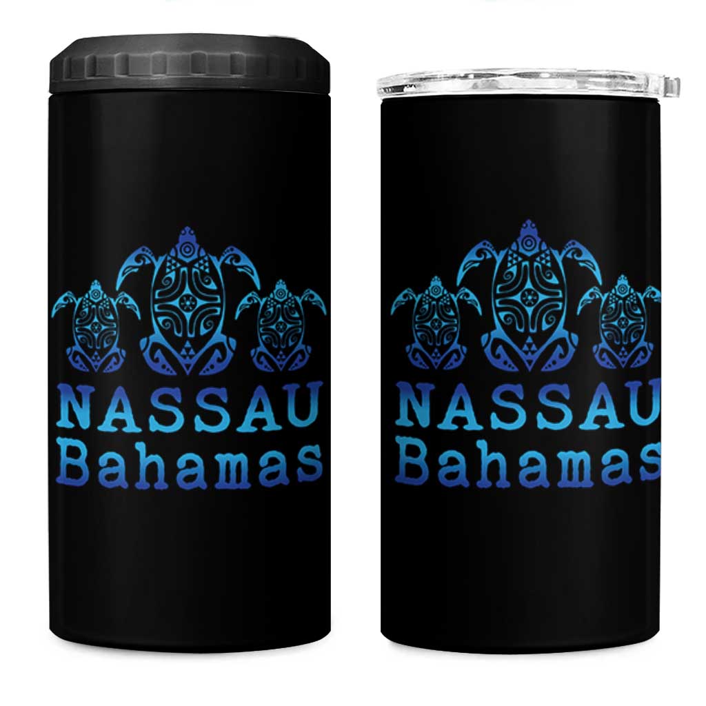 Nassau Souvenir 4 in 1 Can Cooler Tumbler Sea Turtle Bahamas Beach Vacation - Wonder Print Shop
