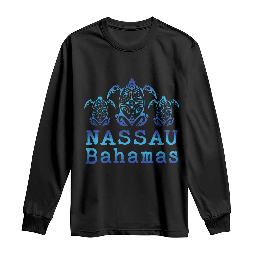 Nassau Souvenir Long Sleeve Shirt Sea Turtle Bahamas Beach Vacation - Wonder Print Shop