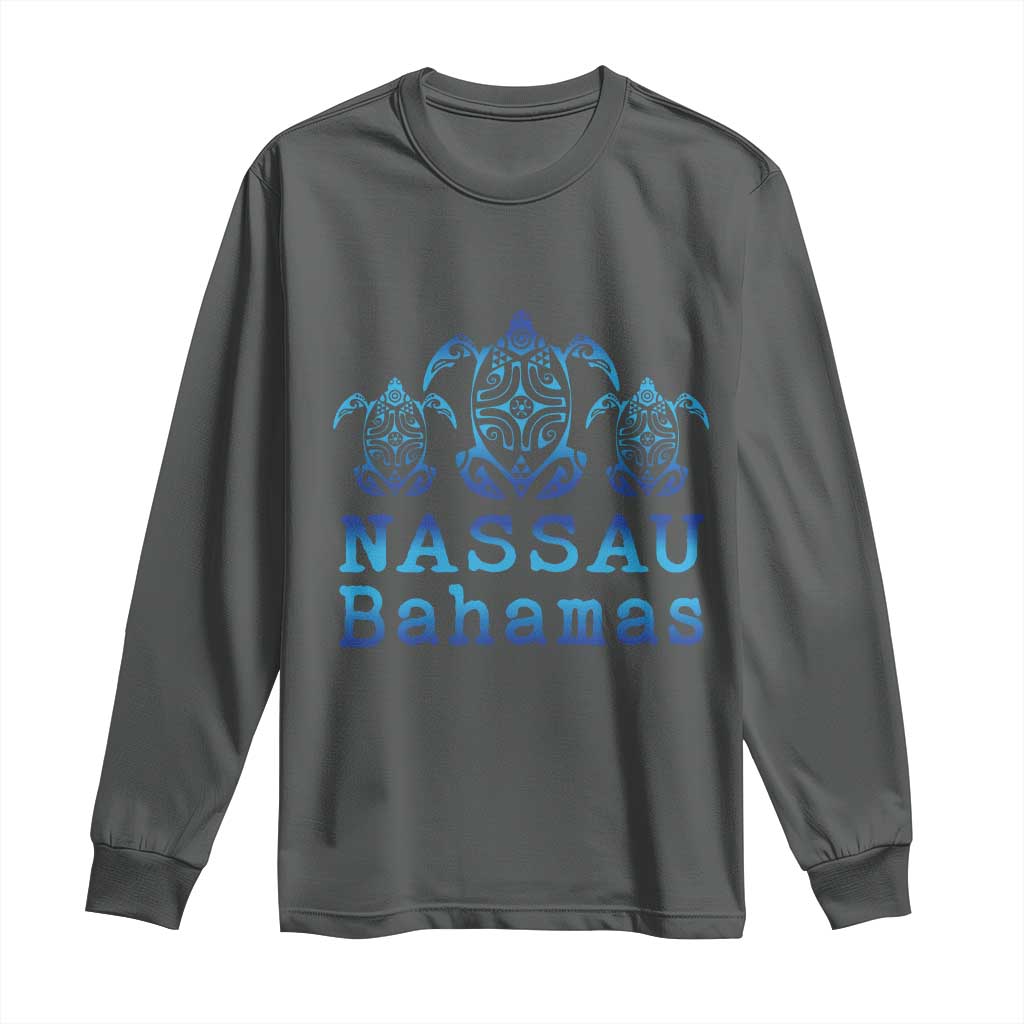 Nassau Souvenir Long Sleeve Shirt Sea Turtle Bahamas Beach Vacation - Wonder Print Shop