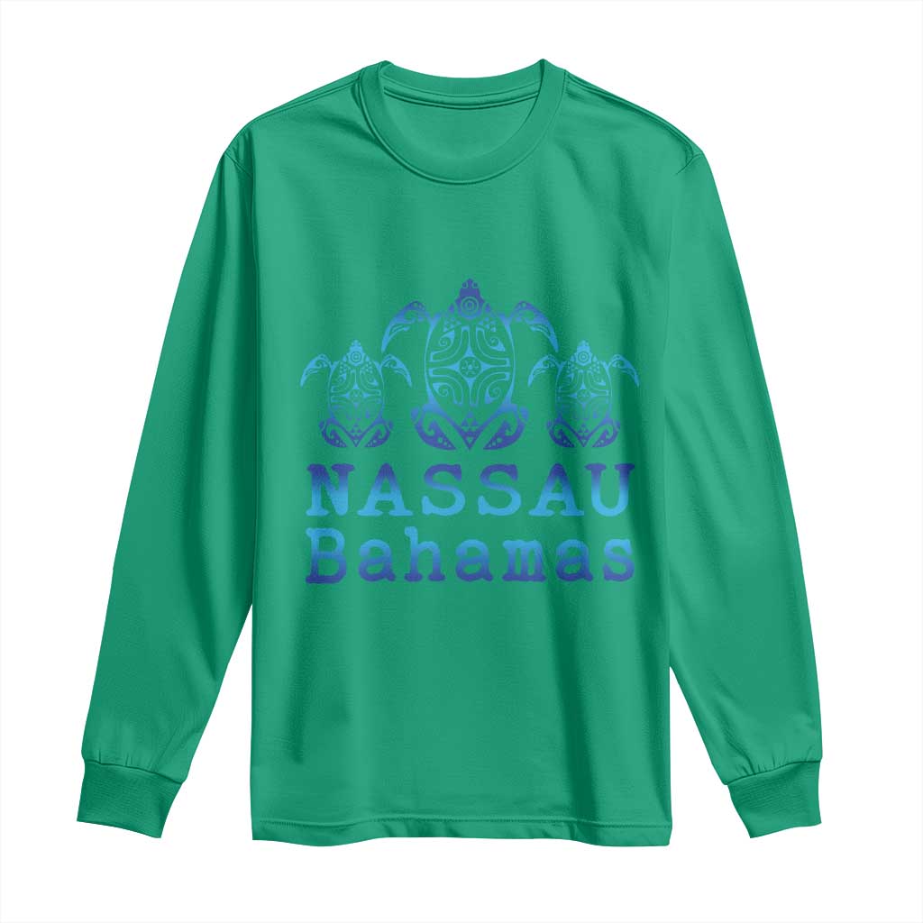 Nassau Souvenir Long Sleeve Shirt Sea Turtle Bahamas Beach Vacation - Wonder Print Shop