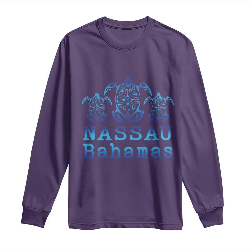 Nassau Souvenir Long Sleeve Shirt Sea Turtle Bahamas Beach Vacation - Wonder Print Shop