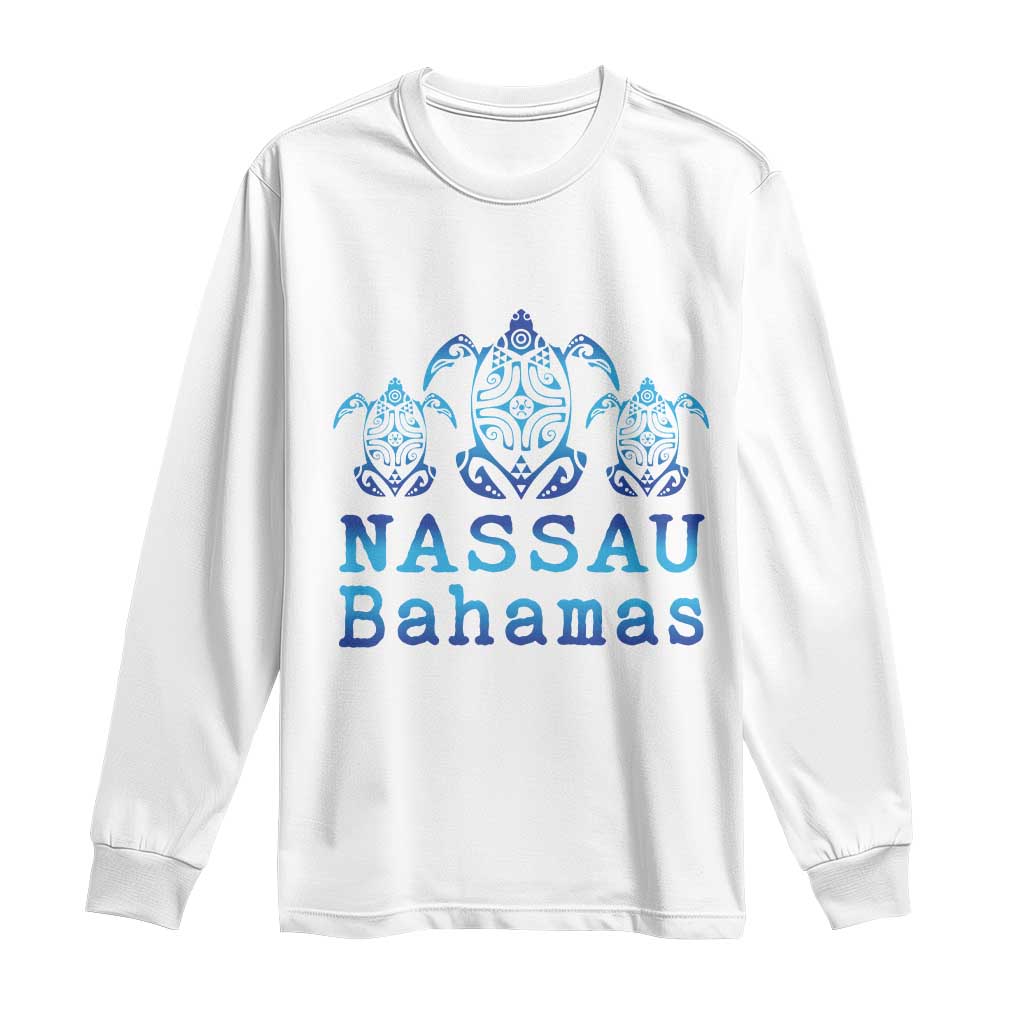 Nassau Souvenir Long Sleeve Shirt Sea Turtle Bahamas Beach Vacation - Wonder Print Shop