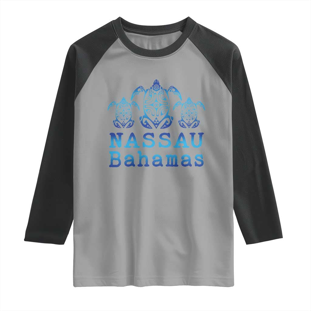 Nassau Souvenir Raglan Shirt Sea Turtle Bahamas Beach Vacation - Wonder Print Shop