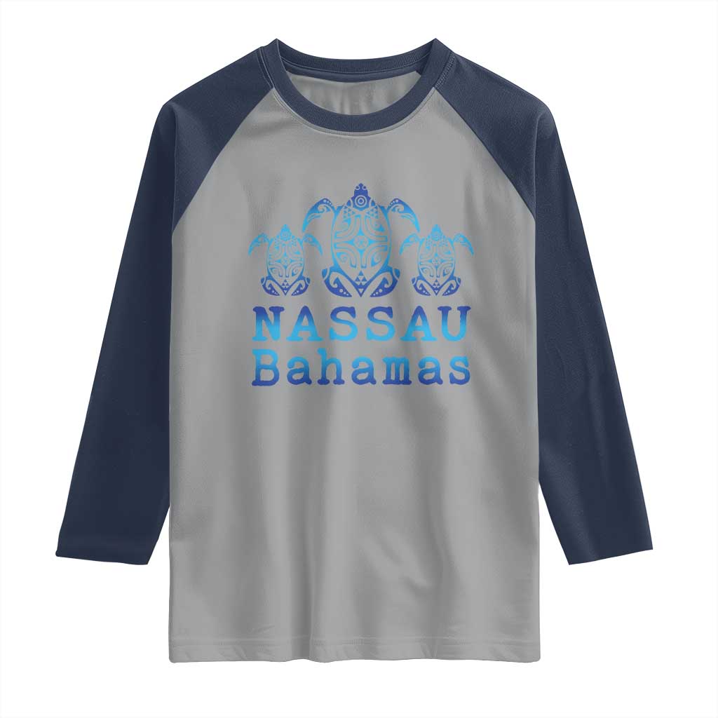 Nassau Souvenir Raglan Shirt Sea Turtle Bahamas Beach Vacation - Wonder Print Shop