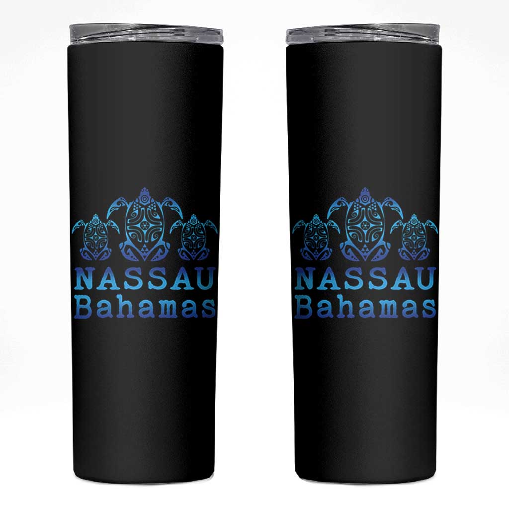 Nassau Souvenir Skinny Tumbler Sea Turtle Bahamas Beach Vacation - Wonder Print Shop