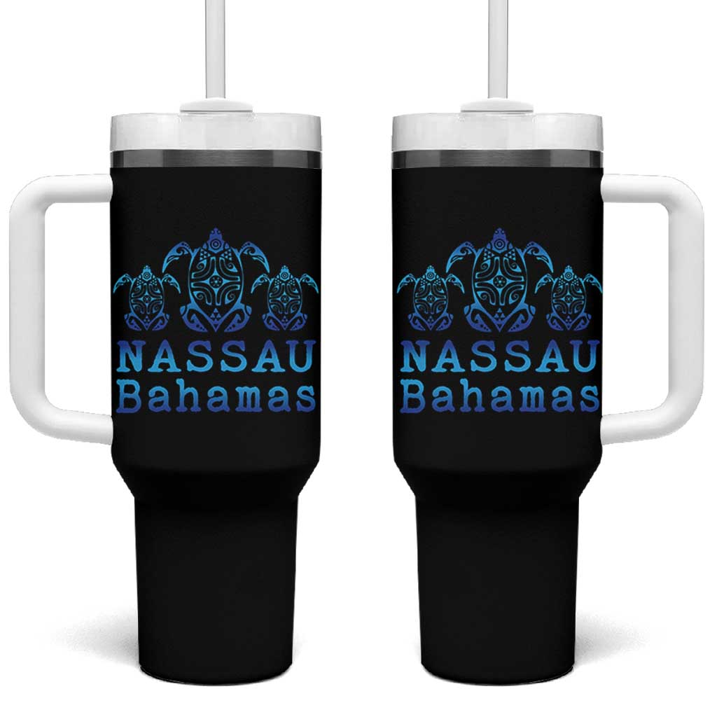 Nassau Souvenir Tumbler With Handle Sea Turtle Bahamas Beach Vacation - Wonder Print Shop