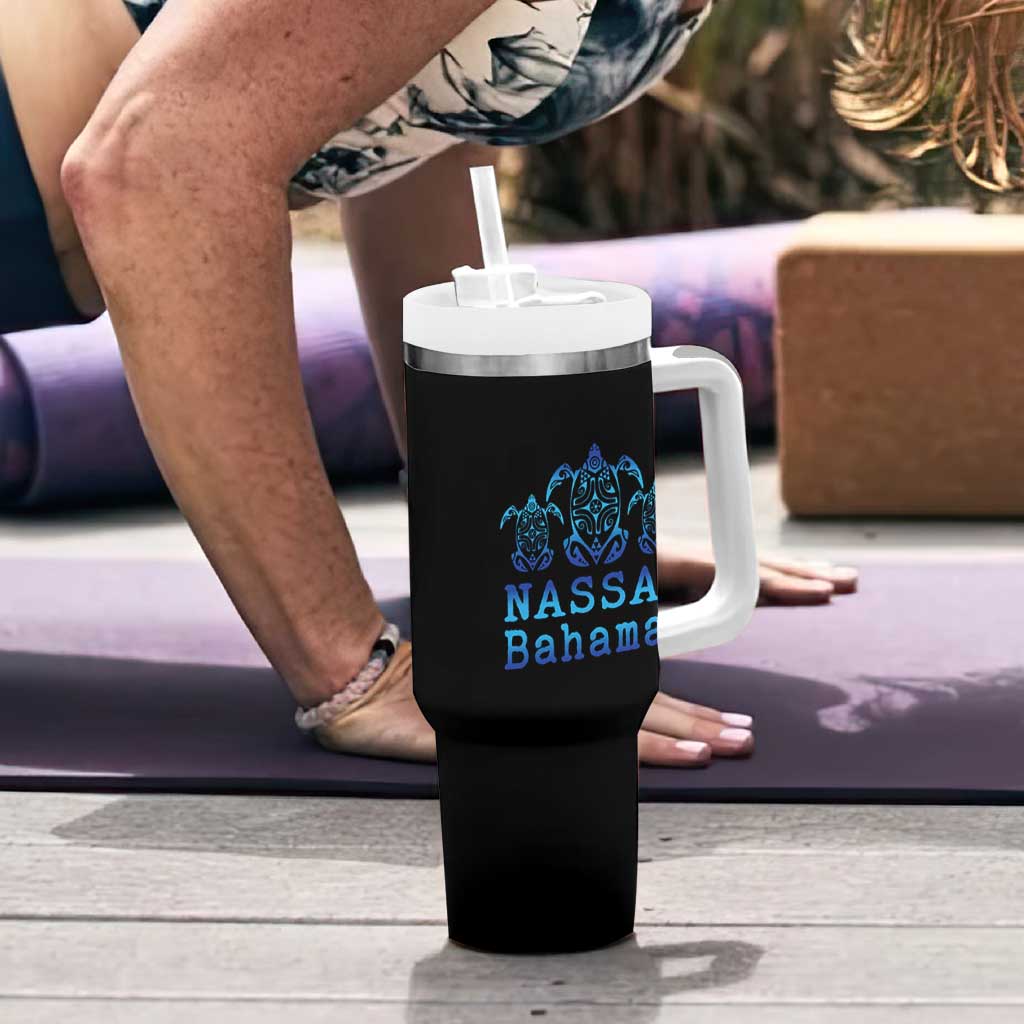 Nassau Souvenir Tumbler With Handle Sea Turtle Bahamas Beach Vacation - Wonder Print Shop