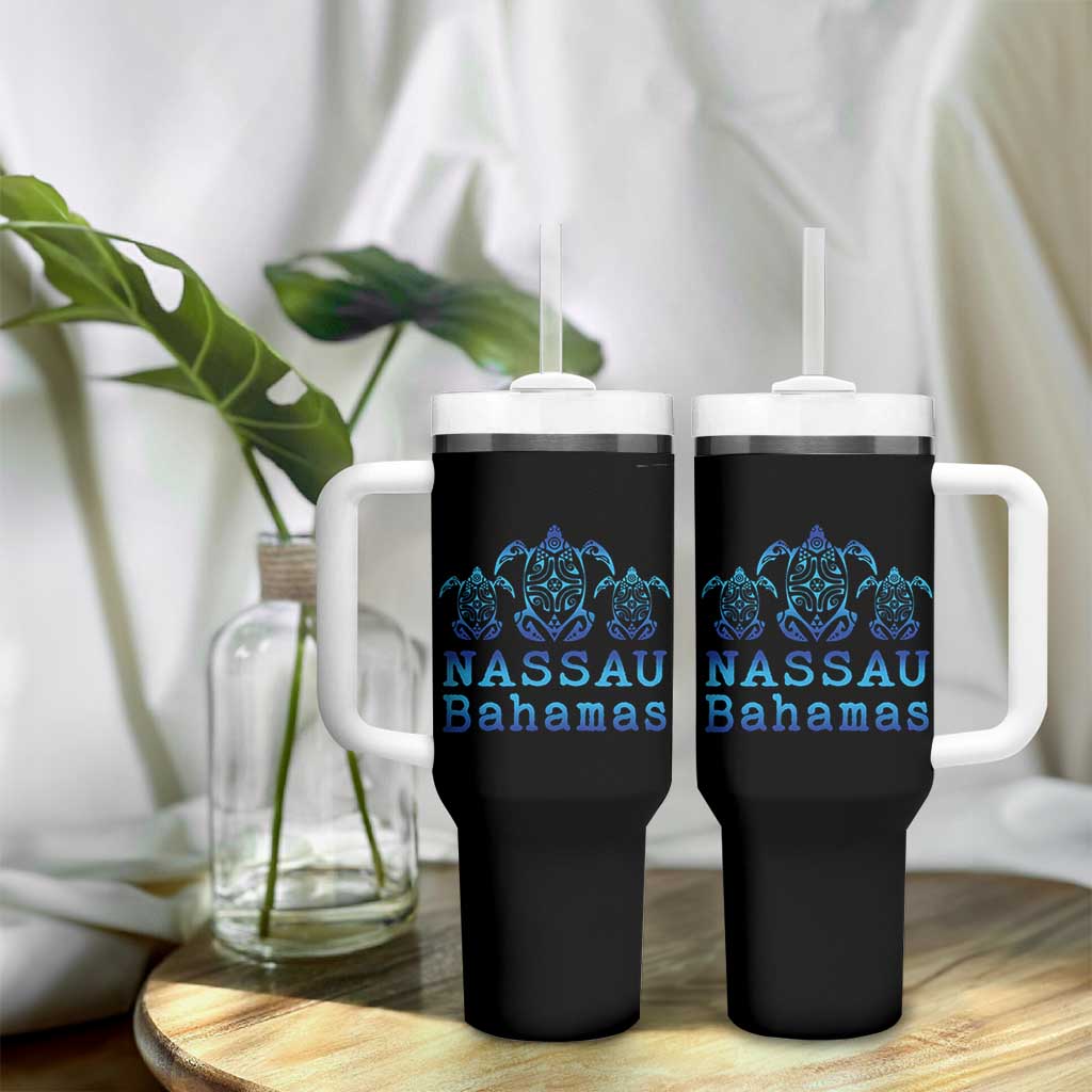 Nassau Souvenir Tumbler With Handle Sea Turtle Bahamas Beach Vacation - Wonder Print Shop