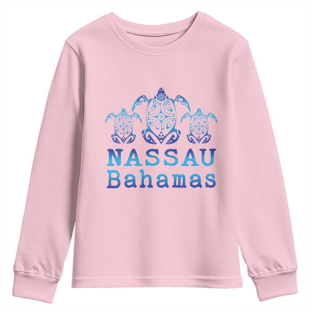 Nassau Souvenir Youth Sweatshirt Sea Turtle Bahamas Beach Vacation - Wonder Print Shop