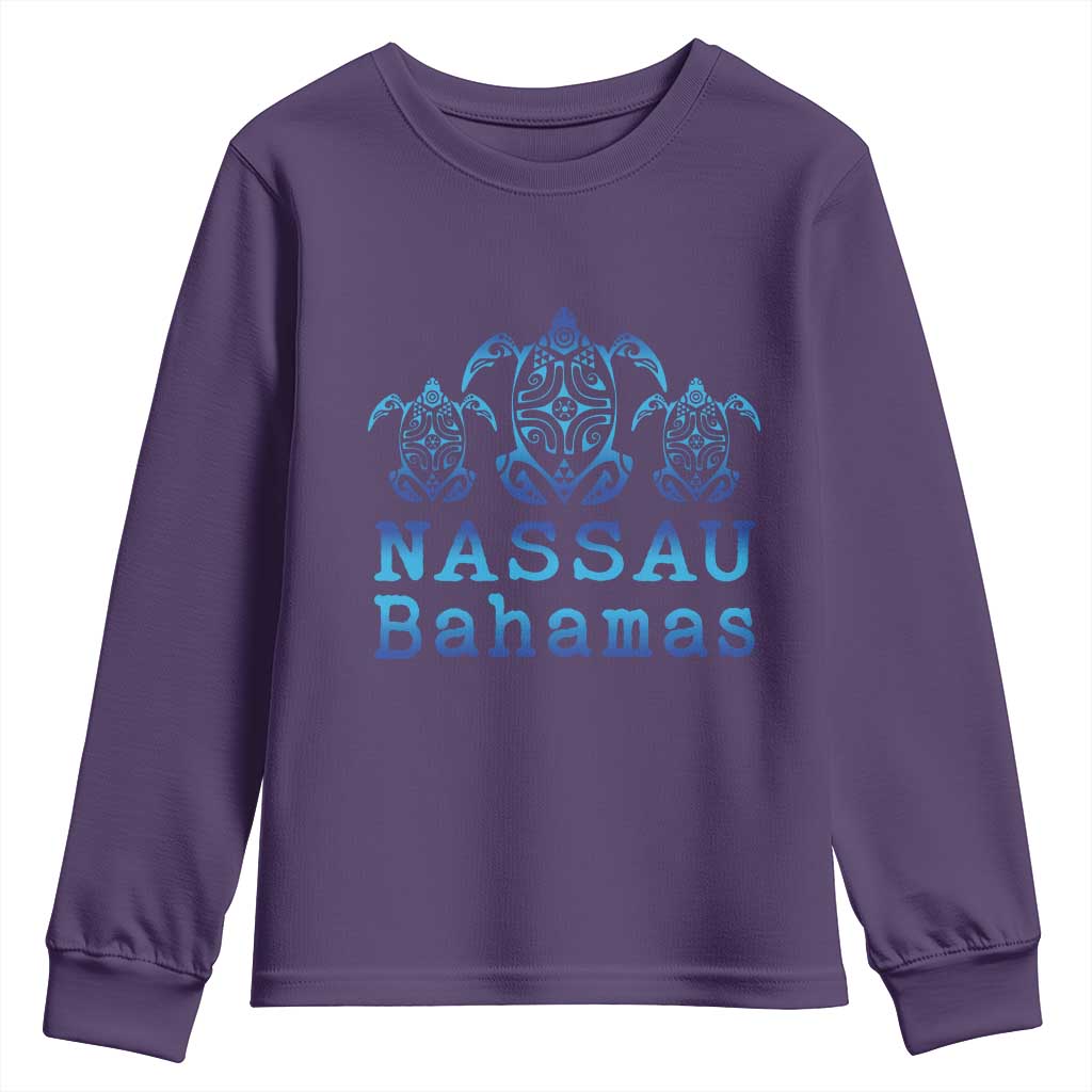 Nassau Souvenir Youth Sweatshirt Sea Turtle Bahamas Beach Vacation - Wonder Print Shop