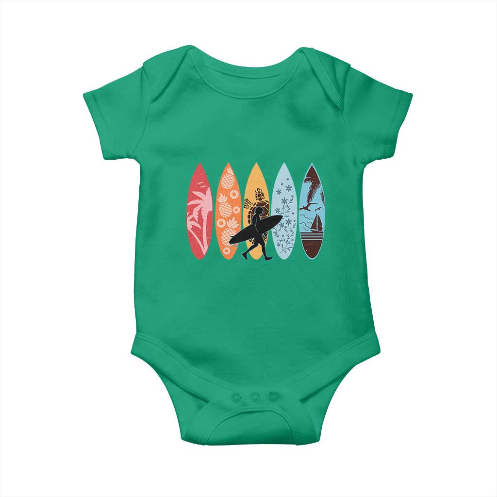 Surfboarder Baby Onesie Hawaii Wave Surfing Surfboard Lover Beach Surfer - Wonder Print Shop