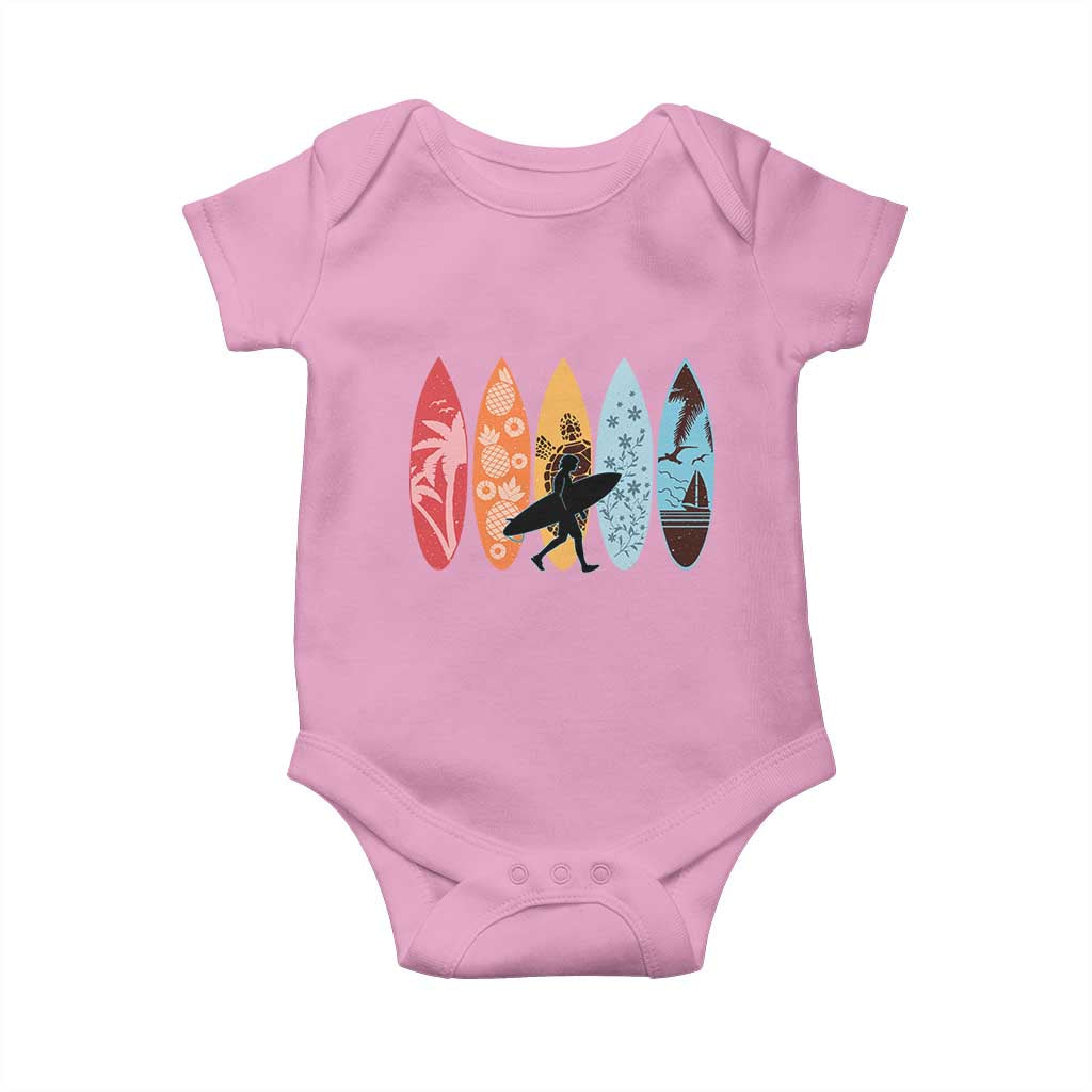 Surfboarder Baby Onesie Hawaii Wave Surfing Surfboard Lover Beach Surfer - Wonder Print Shop
