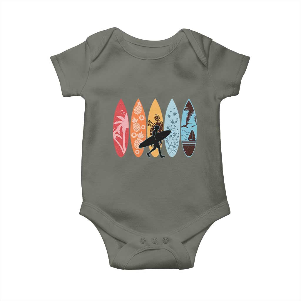 Surfboarder Baby Onesie Hawaii Wave Surfing Surfboard Lover Beach Surfer - Wonder Print Shop