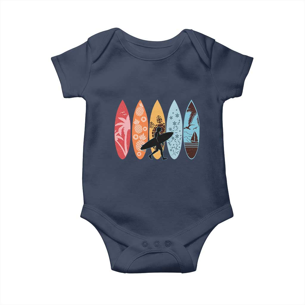 Surfboarder Baby Onesie Hawaii Wave Surfing Surfboard Lover Beach Surfer - Wonder Print Shop