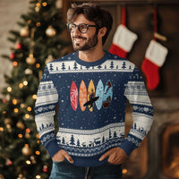 Surfboarder Ugly Christmas Sweater Hawaii Wave Surfing Surfboard Lover Beach Surfer - Wonder Print Shop