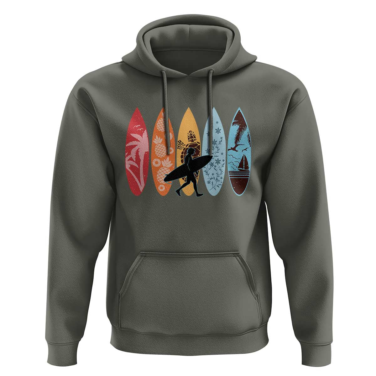 Surfboarder Hoodie Hawaii Wave Surfing Surfboard Lover Beach Surfer - Wonder Print Shop