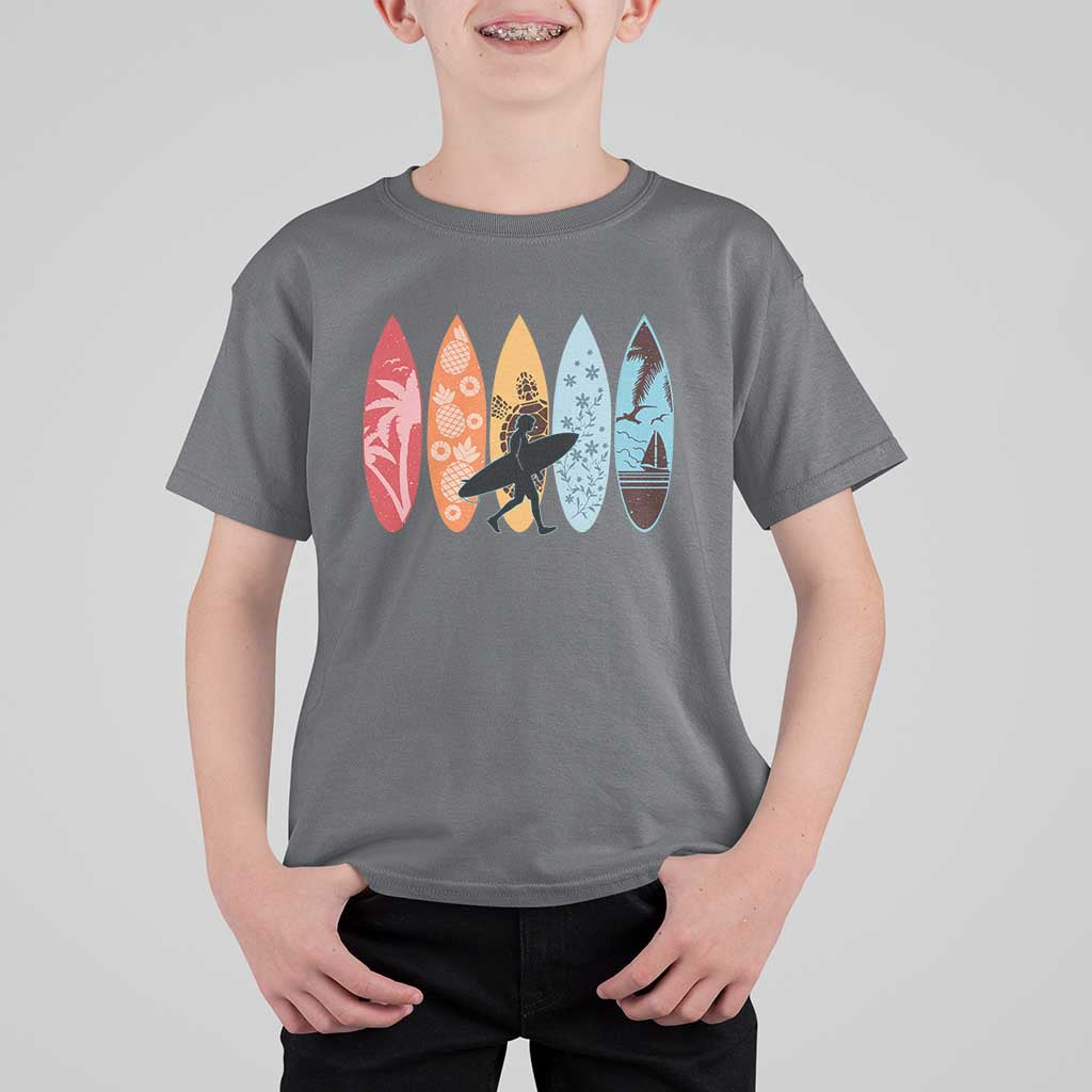Surfboarder T Shirt For Kid Hawaii Wave Surfing Surfboard Lover Beach Surfer - Wonder Print Shop
