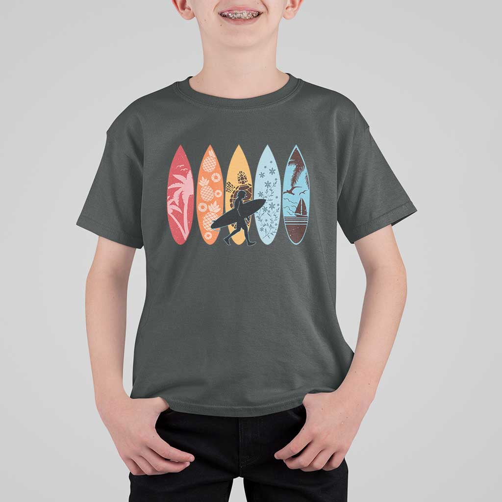 Surfboarder T Shirt For Kid Hawaii Wave Surfing Surfboard Lover Beach Surfer - Wonder Print Shop