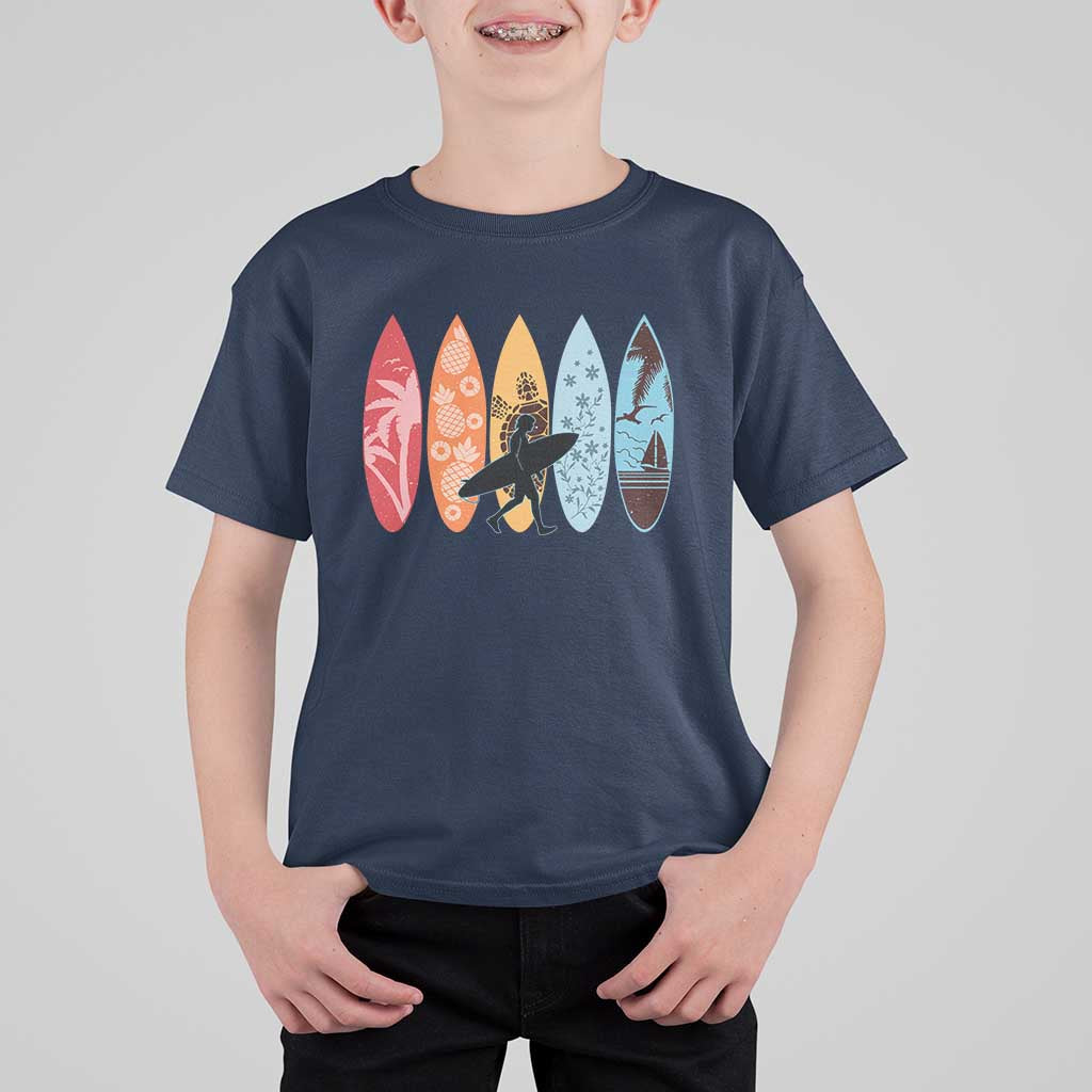 Surfboarder T Shirt For Kid Hawaii Wave Surfing Surfboard Lover Beach Surfer - Wonder Print Shop