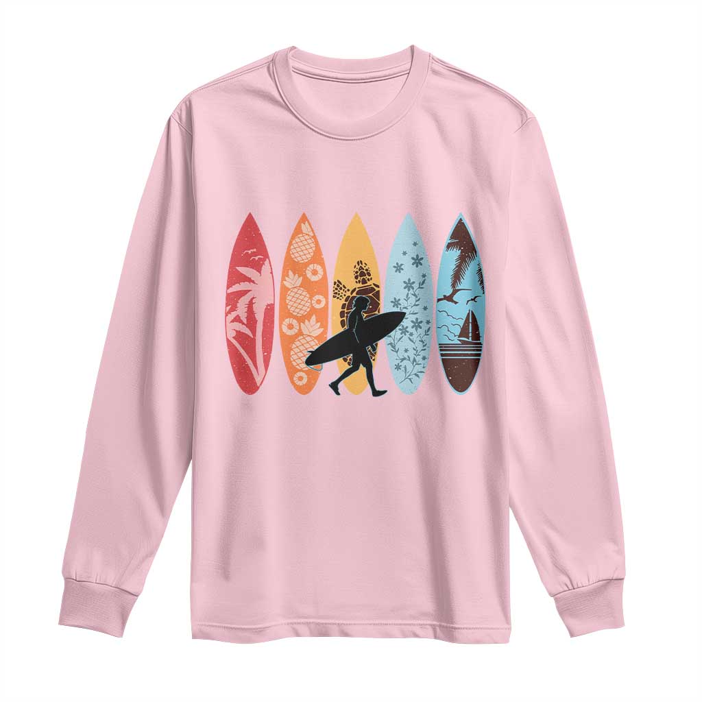 Surfboarder Long Sleeve Shirt Hawaii Wave Surfing Surfboard Lover Beach Surfer - Wonder Print Shop