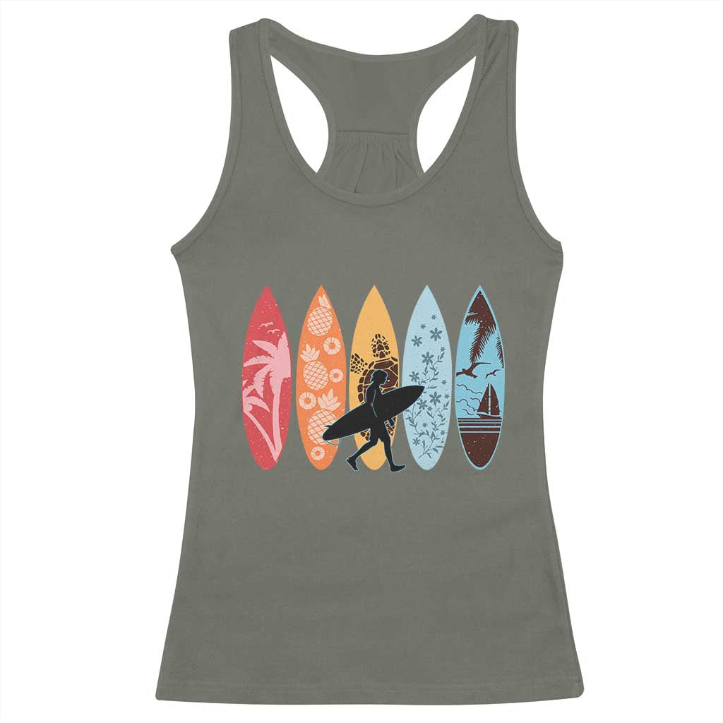 Surfboarder Racerback Tank Top Hawaii Wave Surfing Surfboard Lover Beach Surfer - Wonder Print Shop