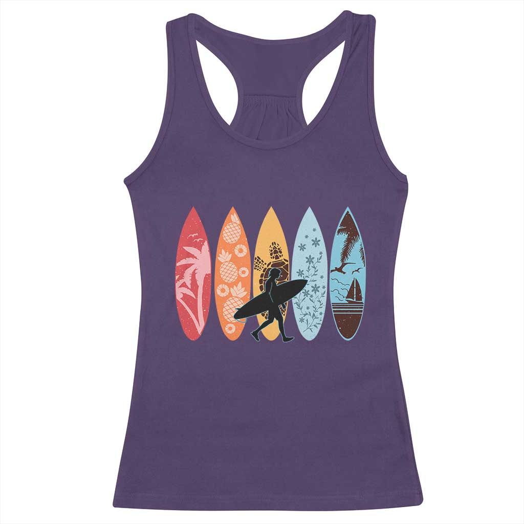 Surfboarder Racerback Tank Top Hawaii Wave Surfing Surfboard Lover Beach Surfer - Wonder Print Shop