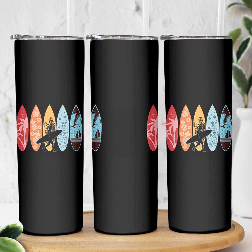 Surfboarder Skinny Tumbler Hawaii Wave Surfing Surfboard Lover Beach Surfer - Wonder Print Shop