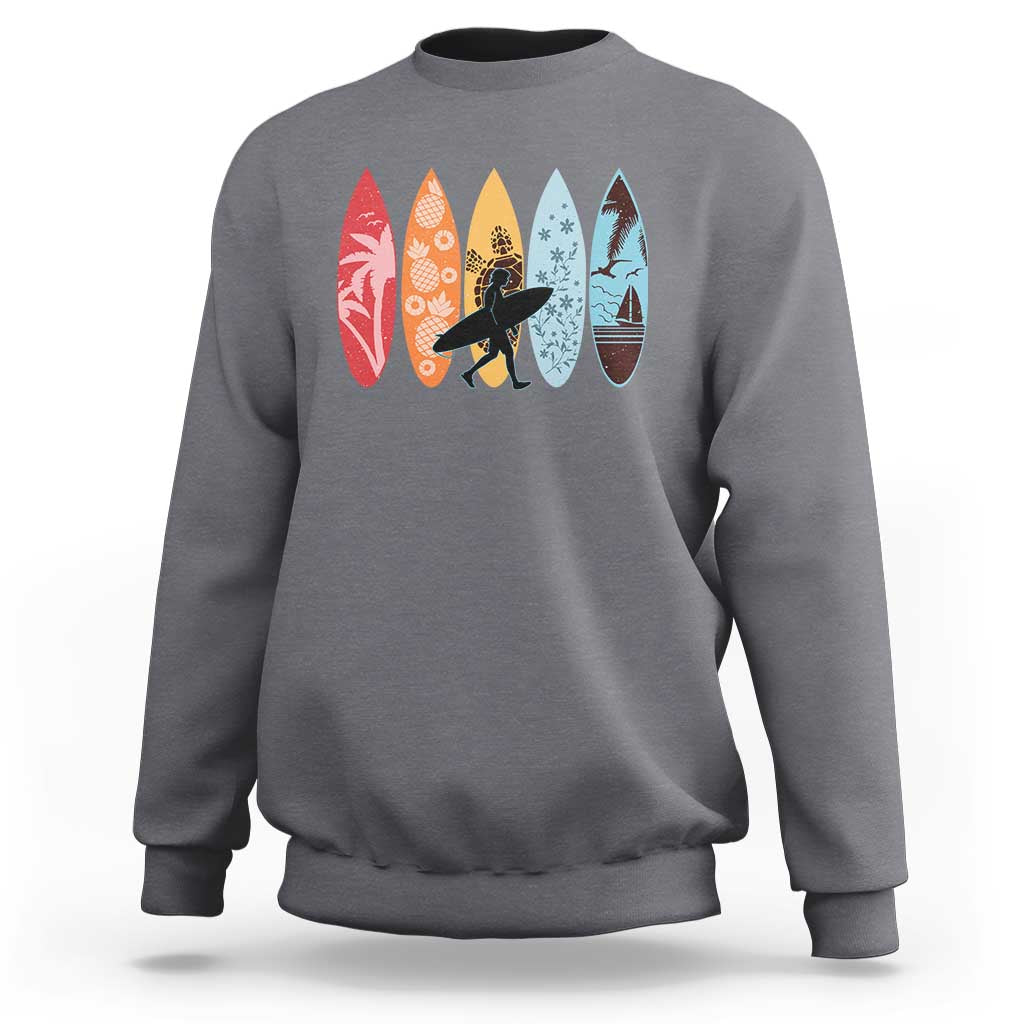 Surfboarder Sweatshirt Hawaii Wave Surfing Surfboard Lover Beach Surfer - Wonder Print Shop