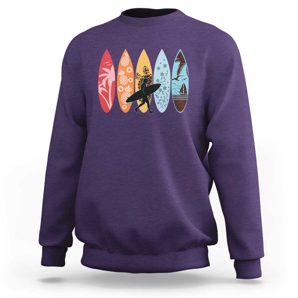 Surfboarder Sweatshirt Hawaii Wave Surfing Surfboard Lover Beach Surfer - Wonder Print Shop