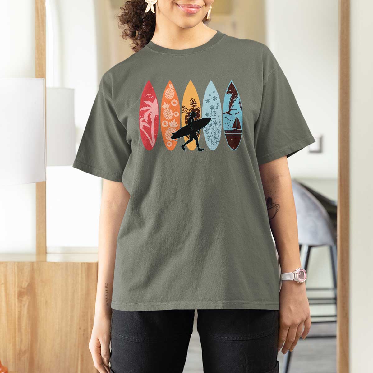 Surfboarder T Shirt For Women Hawaii Wave Surfing Surfboard Lover Beach Surfer - Wonder Print Shop