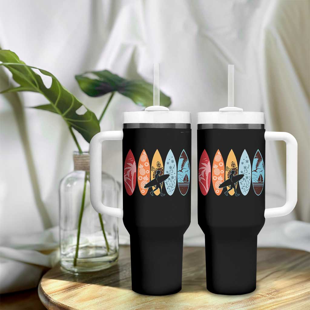 Surfboarder Tumbler With Handle Hawaii Wave Surfing Surfboard Lover Beach Surfer - Wonder Print Shop