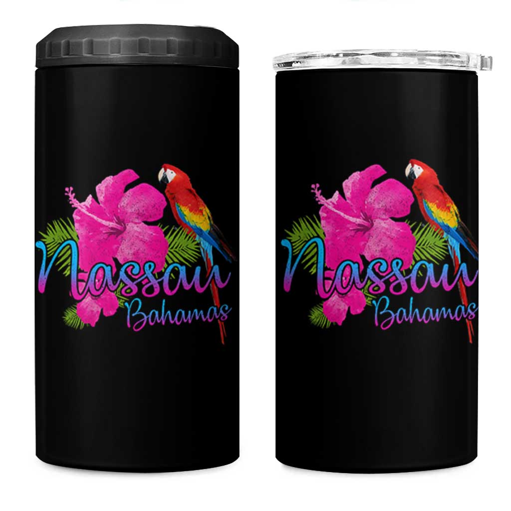 Nassau Souvenir 4 in 1 Can Cooler Tumbler Caribbean Bahamas Beach Vacation - Wonder Print Shop