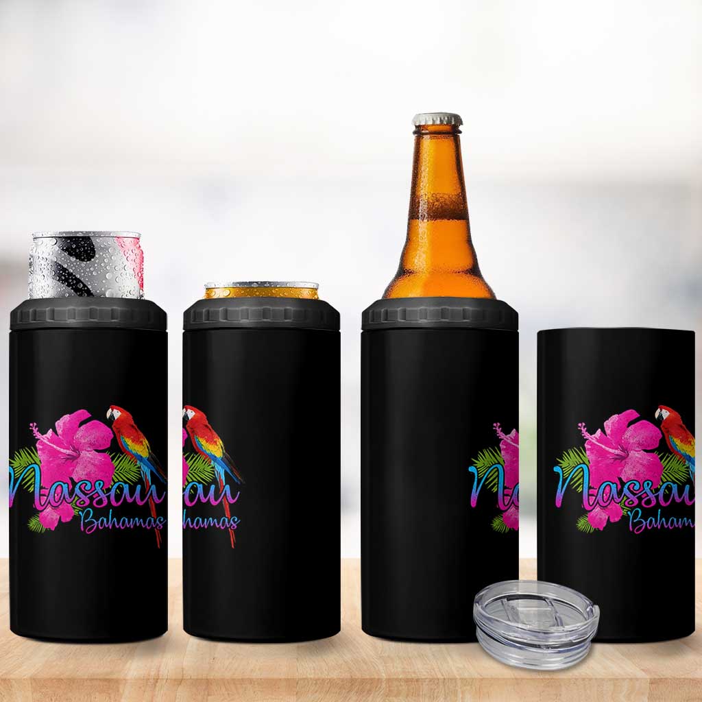 Nassau Souvenir 4 in 1 Can Cooler Tumbler Caribbean Bahamas Beach Vacation - Wonder Print Shop