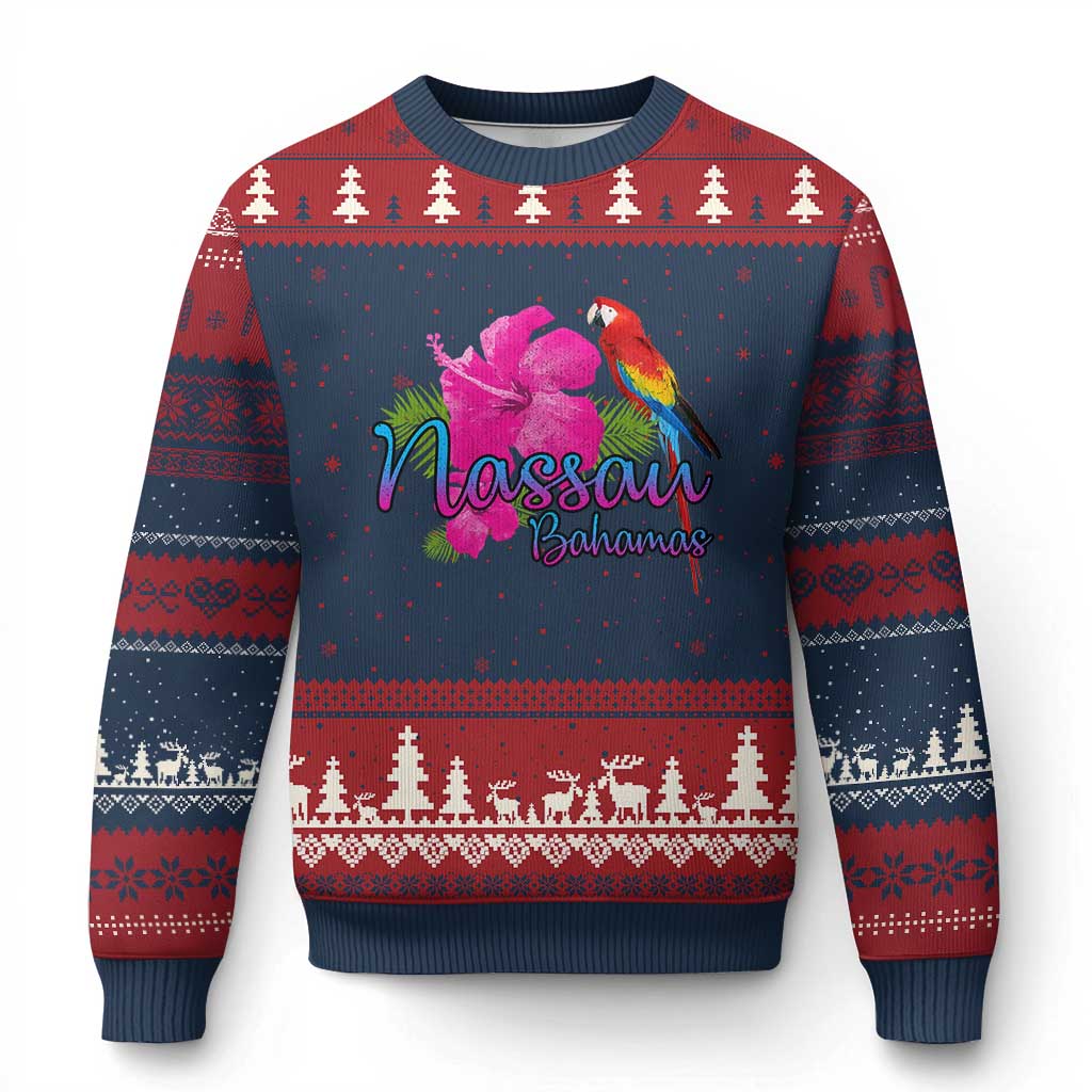 Nassau Souvenir Ugly Christmas Sweater Caribbean Bahamas Beach Vacation - Wonder Print Shop