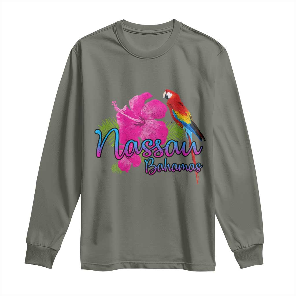 Nassau Souvenir Long Sleeve Shirt Caribbean Bahamas Beach Vacation - Wonder Print Shop