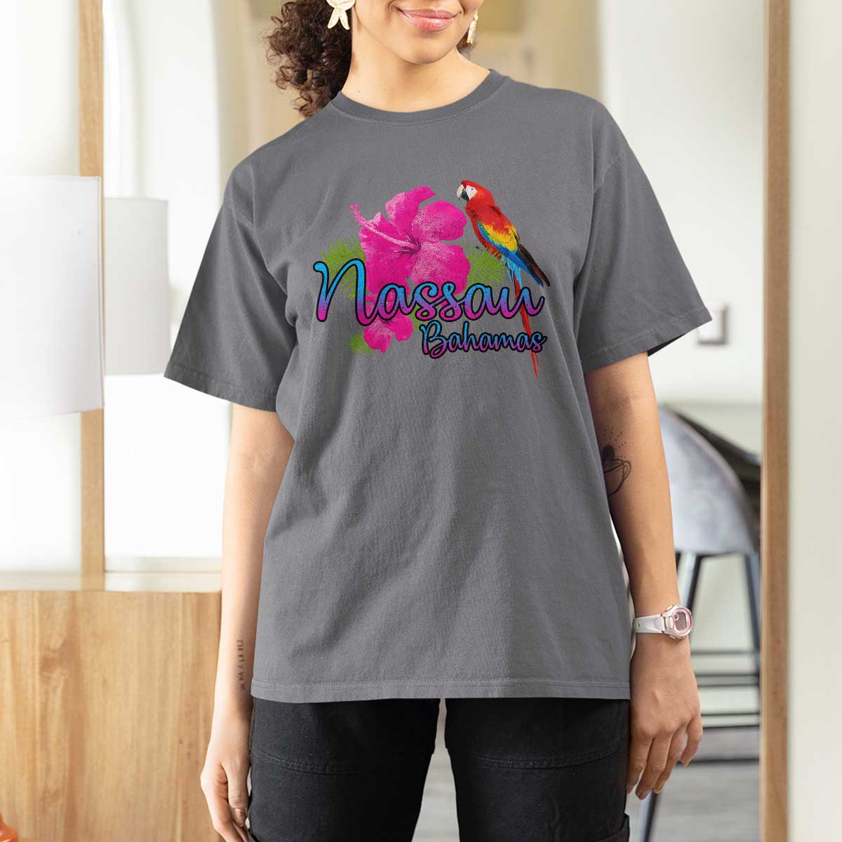 Nassau Souvenir T Shirt For Women Caribbean Bahamas Beach Vacation - Wonder Print Shop