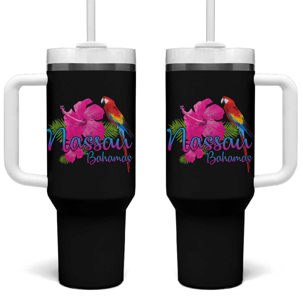Nassau Souvenir Tumbler With Handle Caribbean Bahamas Beach Vacation - Wonder Print Shop