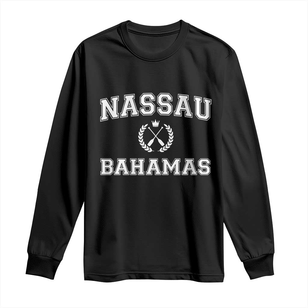 Nassau Souvenir Long Sleeve Shirt Bahamas Rowing Beach Summer Vacation - Wonder Print Shop