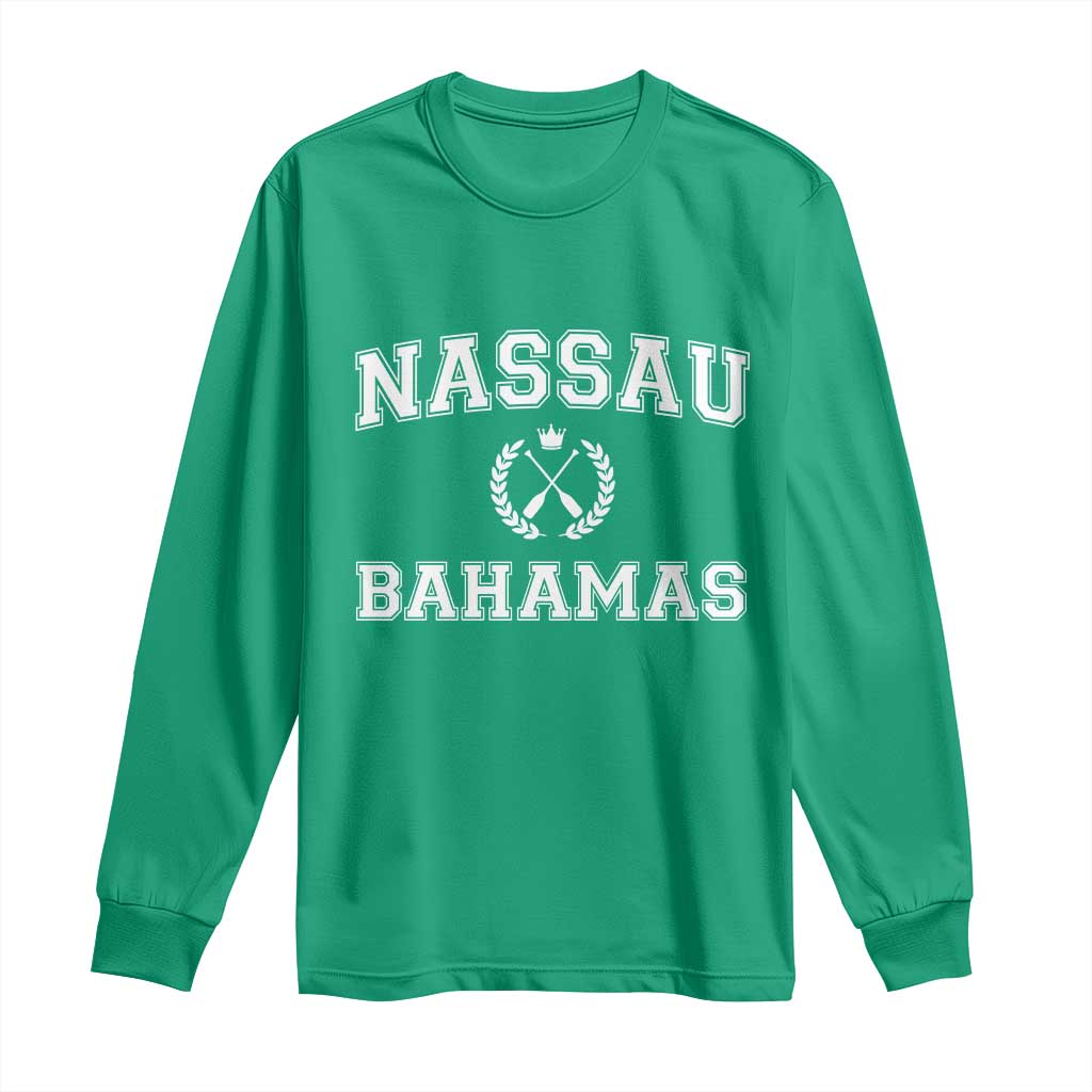 Nassau Souvenir Long Sleeve Shirt Bahamas Rowing Beach Summer Vacation - Wonder Print Shop