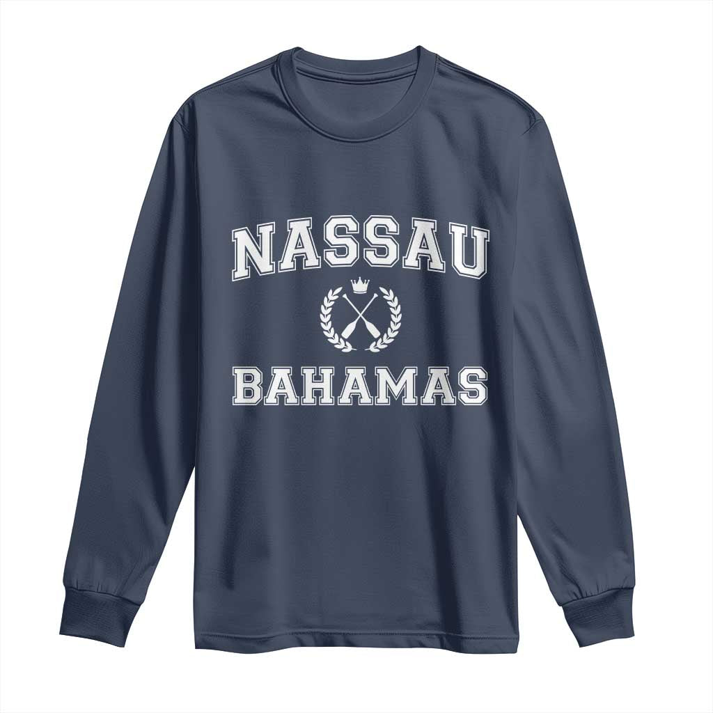 Nassau Souvenir Long Sleeve Shirt Bahamas Rowing Beach Summer Vacation - Wonder Print Shop