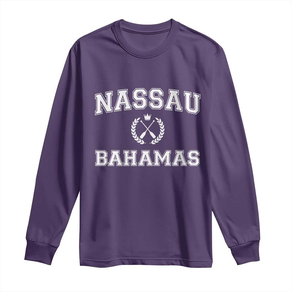 Nassau Souvenir Long Sleeve Shirt Bahamas Rowing Beach Summer Vacation - Wonder Print Shop