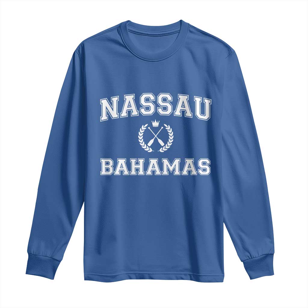 Nassau Souvenir Long Sleeve Shirt Bahamas Rowing Beach Summer Vacation - Wonder Print Shop
