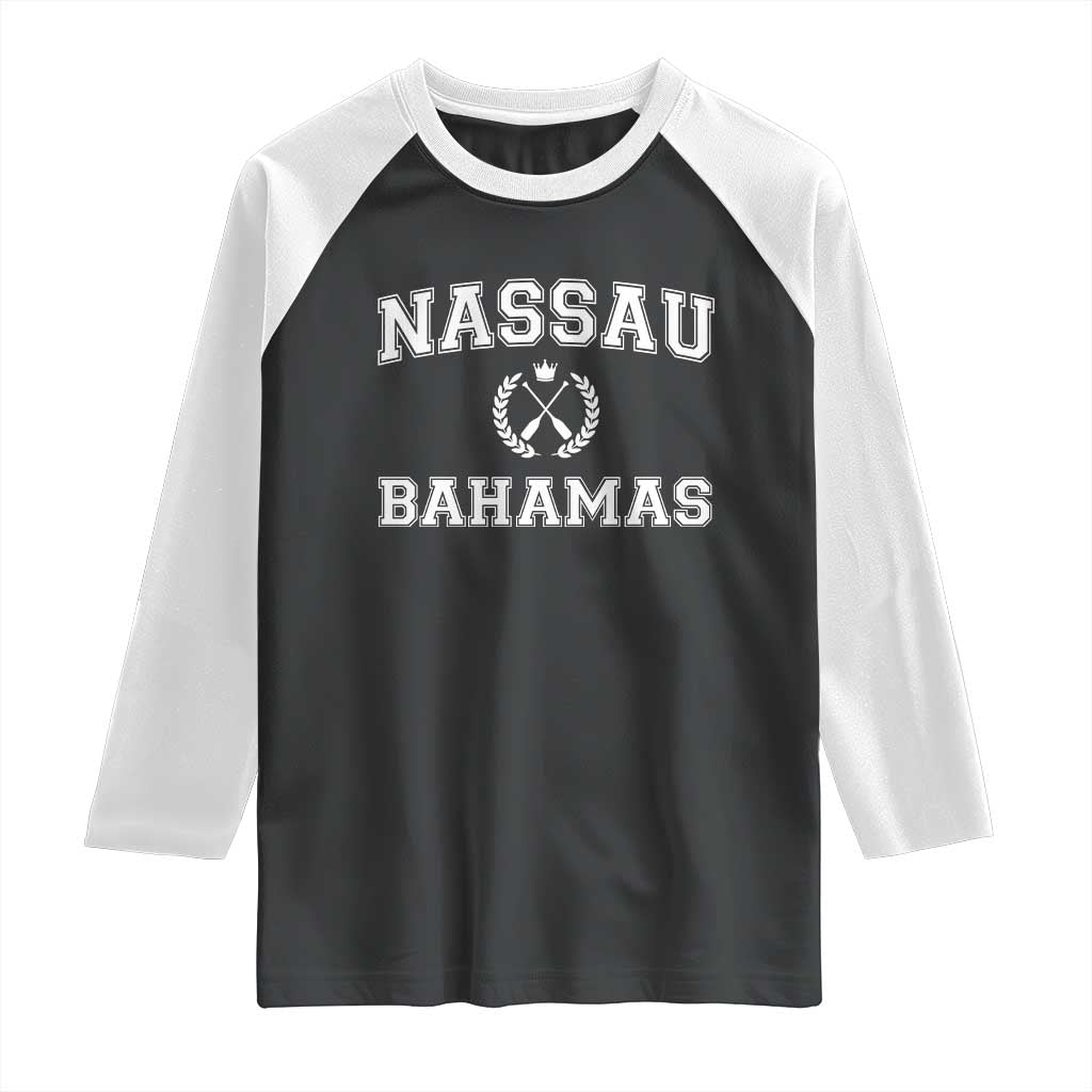 Nassau Souvenir Raglan Shirt Bahamas Rowing Beach Summer Vacation - Wonder Print Shop