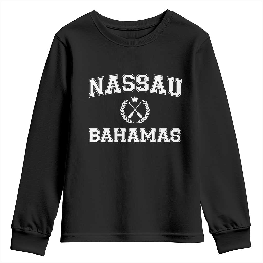 Nassau Souvenir Youth Sweatshirt Bahamas Rowing Beach Summer Vacation - Wonder Print Shop