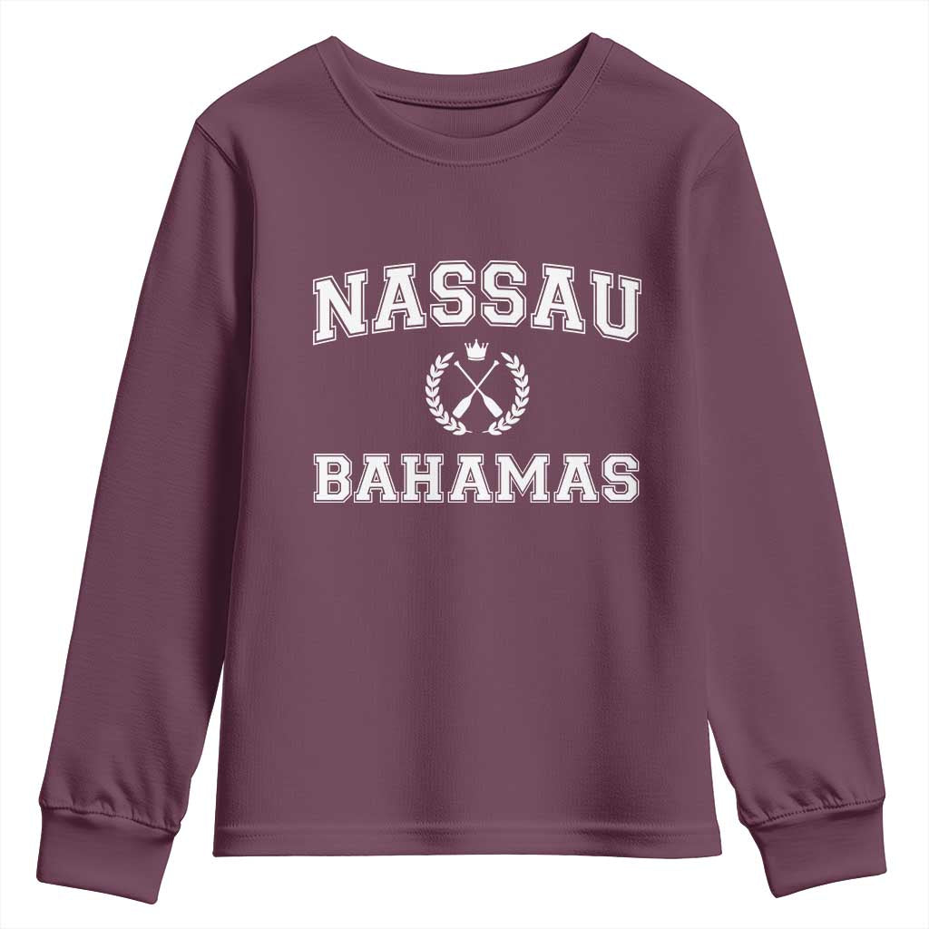 Nassau Souvenir Youth Sweatshirt Bahamas Rowing Beach Summer Vacation - Wonder Print Shop
