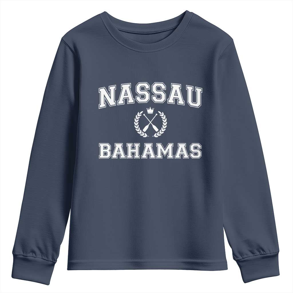 Nassau Souvenir Youth Sweatshirt Bahamas Rowing Beach Summer Vacation - Wonder Print Shop